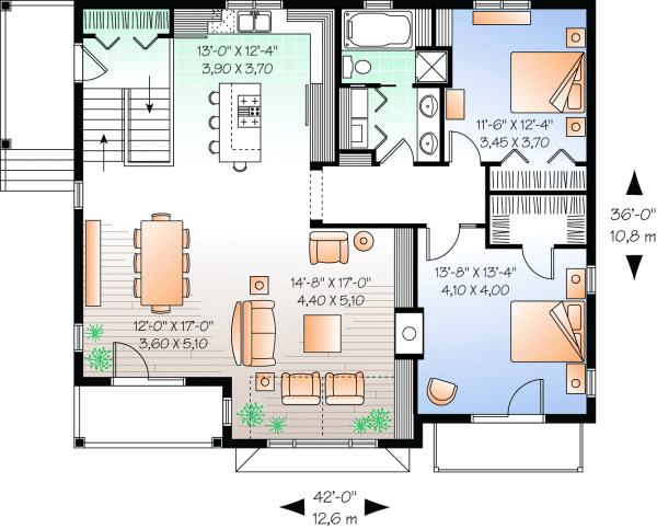 Main Floor Plan for House Plan #148493