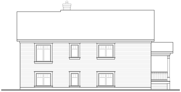 Rear Elevation for House Plan #148493