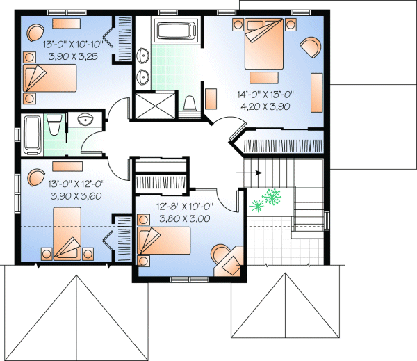 Second Floor Plan for House Plan #148683