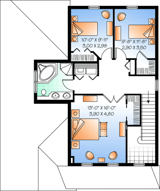 Second Floor Plan for House Plan #144683