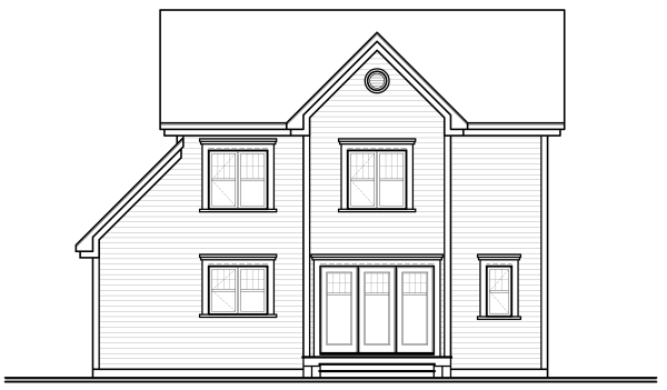Rear Elevation for House Plan #142683