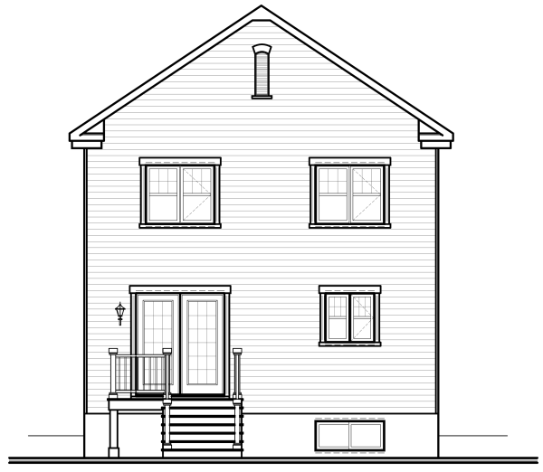 Rear Elevation for House Plan #149073