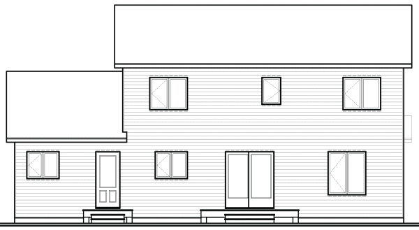 Rear Elevation for House Plan #146073