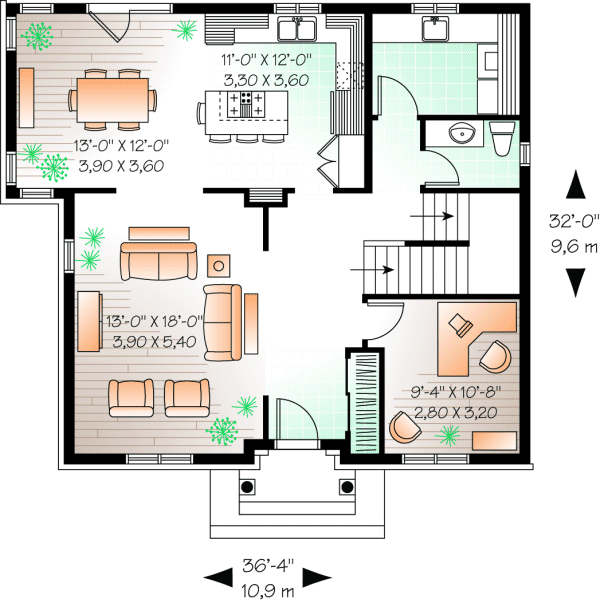Main Floor Plan for House Plan #145073