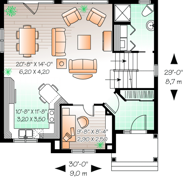 Main Floor Plan for House Plan #141073