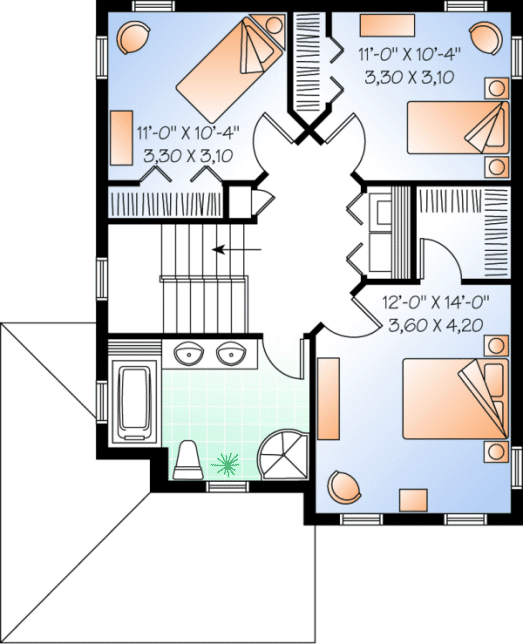 Second Floor Plan for House Plan #140073