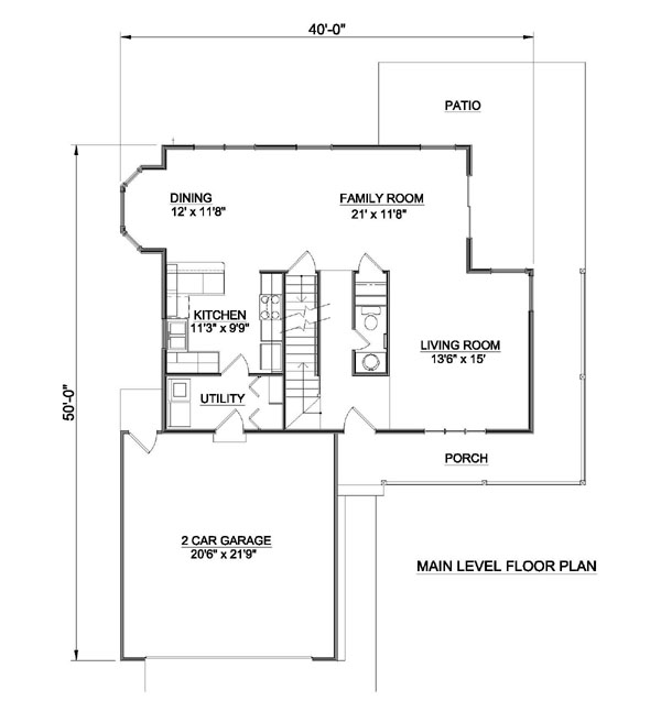 Main Floor Plan for House Plan #364069