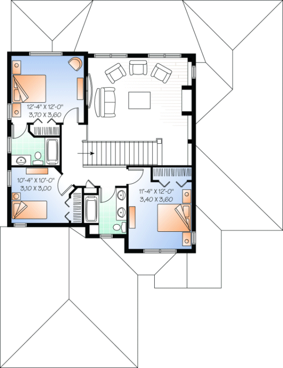 Second Floor Plan for House Plan #146163