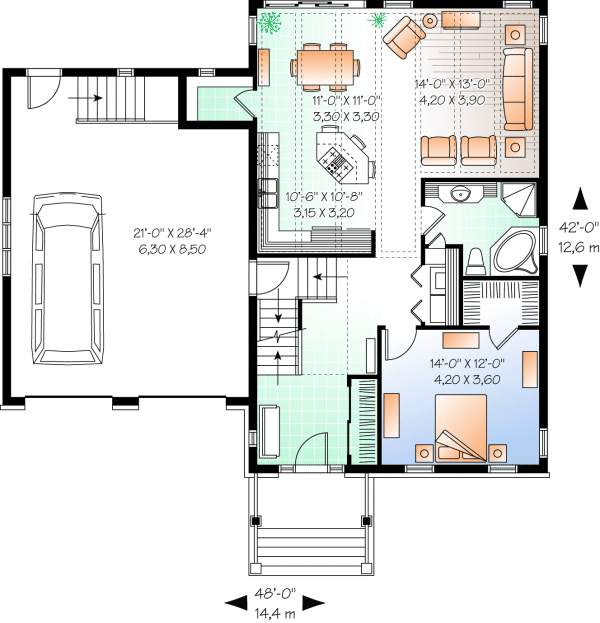 Main Floor Plan for House Plan #141163