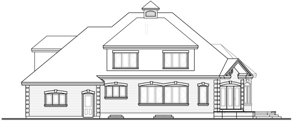 Rear Elevation for House Plan #146063