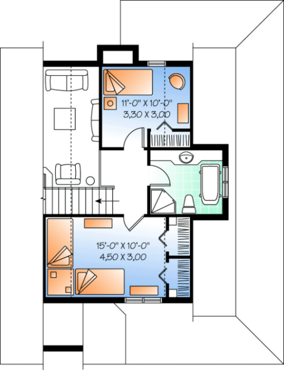 Second Floor Plan for House Plan #148153