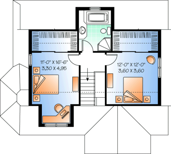 Second Floor Plan for House Plan #146153