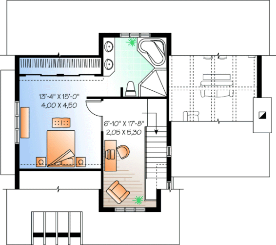 Second Floor Plan for House Plan #145153