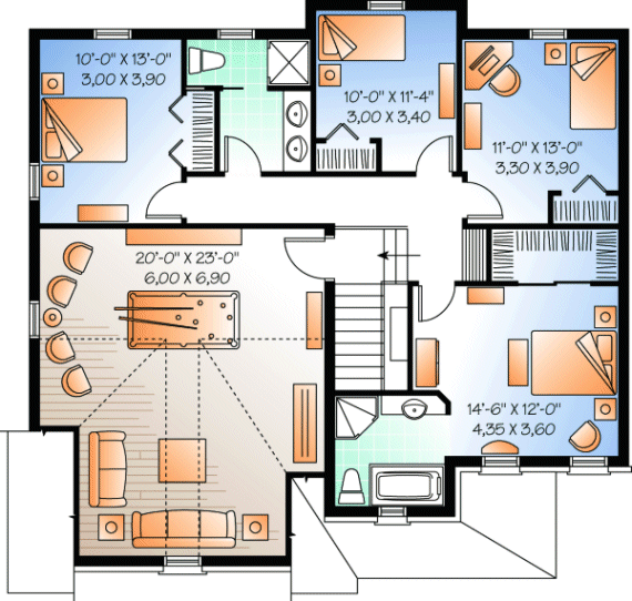 Second Floor Plan for House Plan #141643