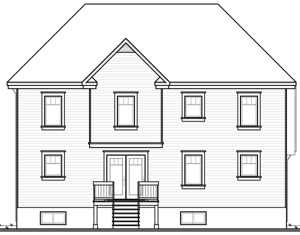 Rear Elevation for House Plan #141643