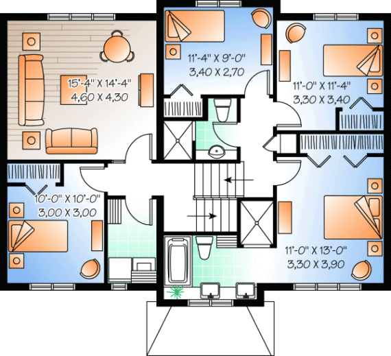 Second Floor Plan for House Plan #149543