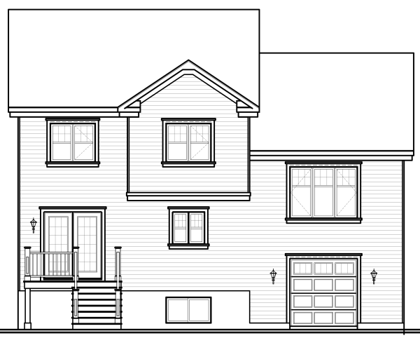 Rear Elevation for House Plan #149543