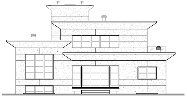 Rear Elevation for House Plan #147543