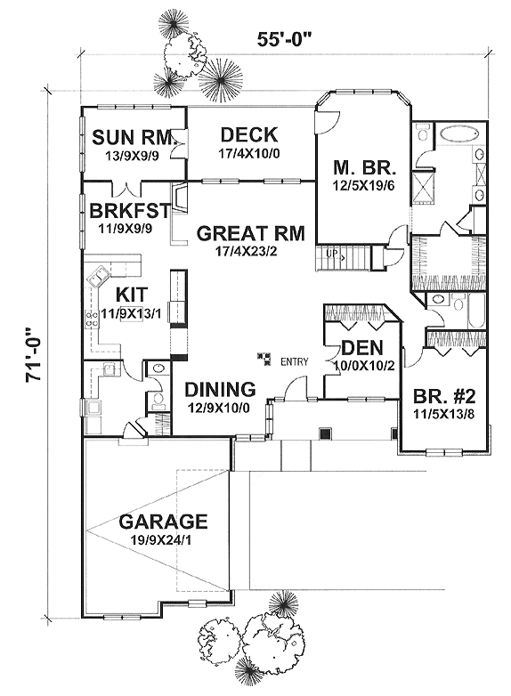 Main Floor Plan for House Plan #294101