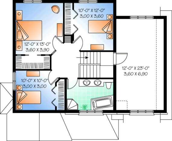 Second Floor Plan for House Plan #145543