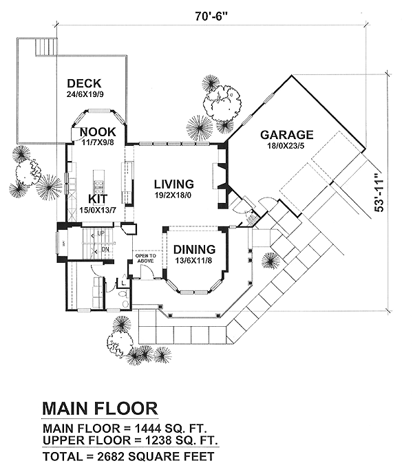 Main Floor Plan for House Plan #296101