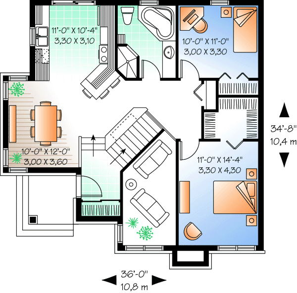 Main Floor Plan for House Plan #144233