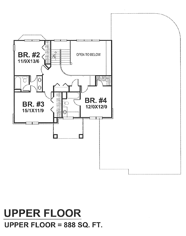 Second Floor Plan for House Plan #297101