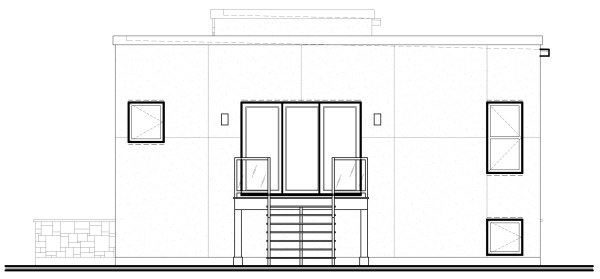 Rear Elevation for House Plan #147133