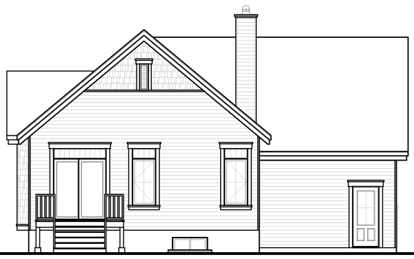 Rear Elevation for House Plan #142723