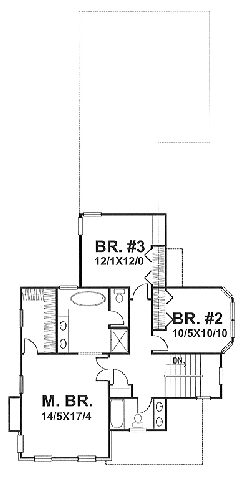 Second Floor Plan for House Plan #292201