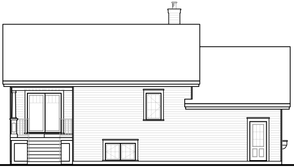 Rear Elevation for House Plan #146623