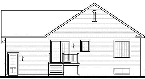 Rear Elevation for House Plan #144623