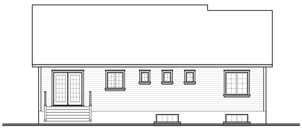 Rear Elevation for House Plan #141623