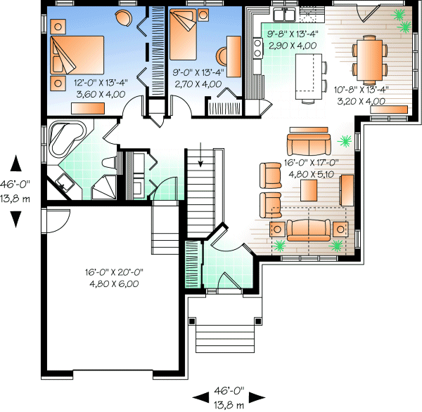Main Floor Plan for House Plan #140623