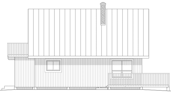 Left Elevation for House Plan #202011