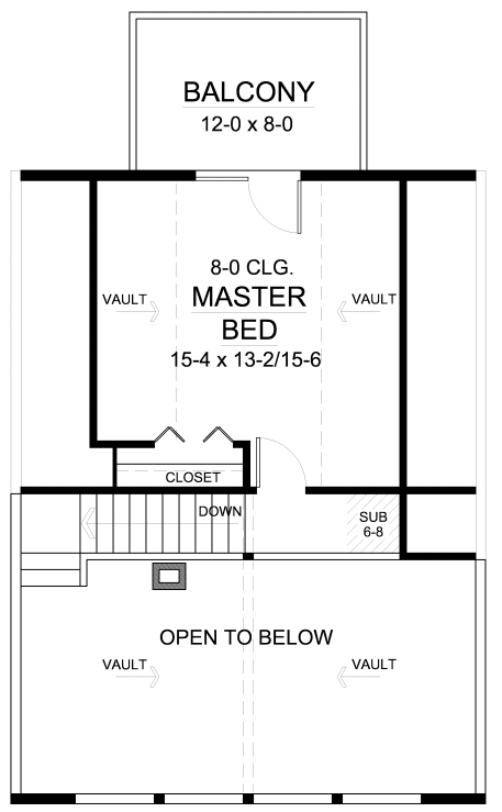 Second Floor Plan for House Plan #202011