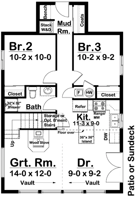 Main Floor Plan for House Plan #202011