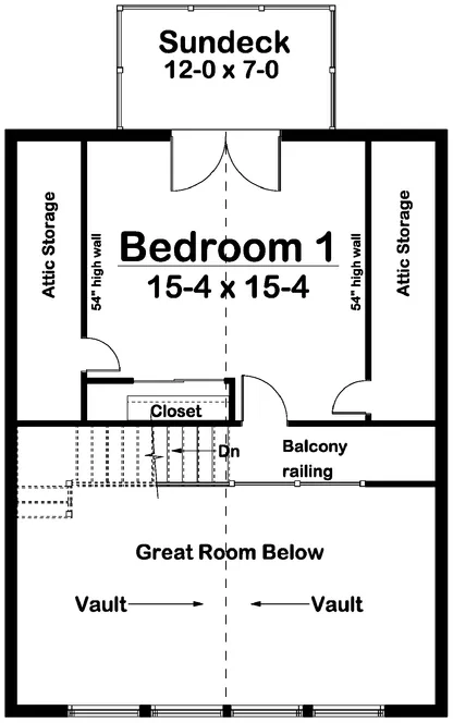 Second Floor Plan for House Plan #202011