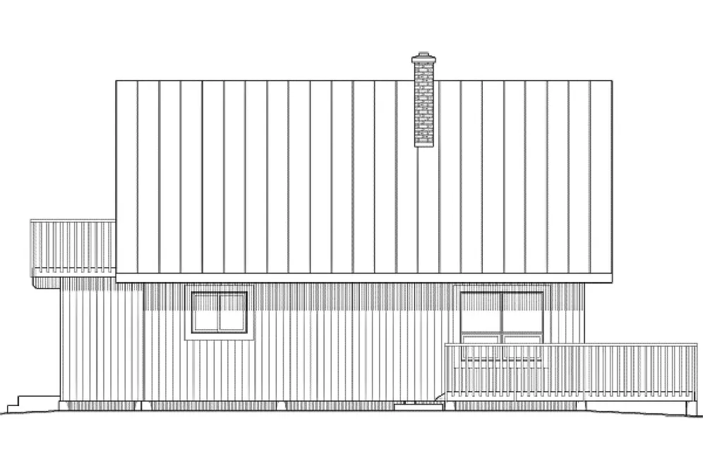 Left Elevation for House Plan #202011