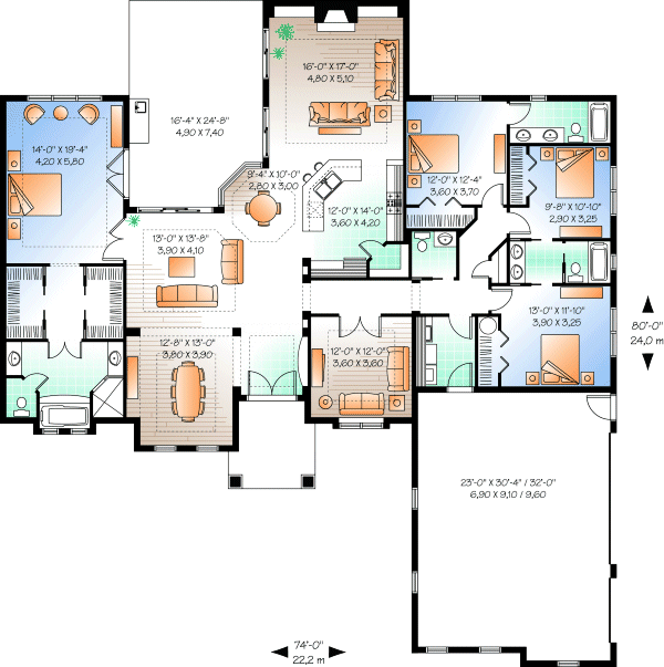 Main Floor Plan for House Plan #145523