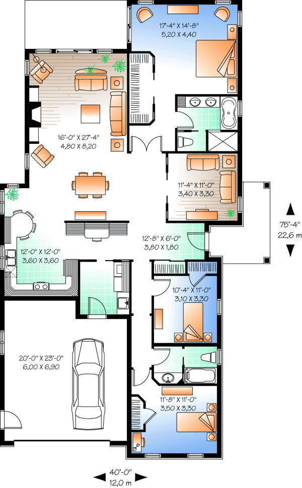 Main Floor Plan for House Plan #142523
