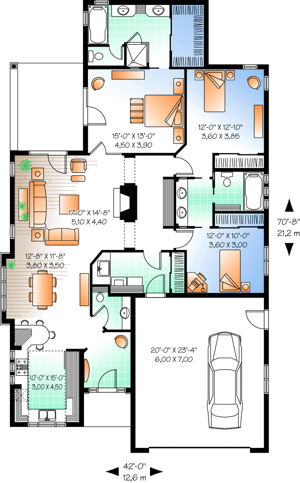 Main Floor Plan for House Plan #141523