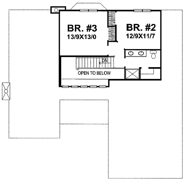 Second Floor Plan for House Plan #295301