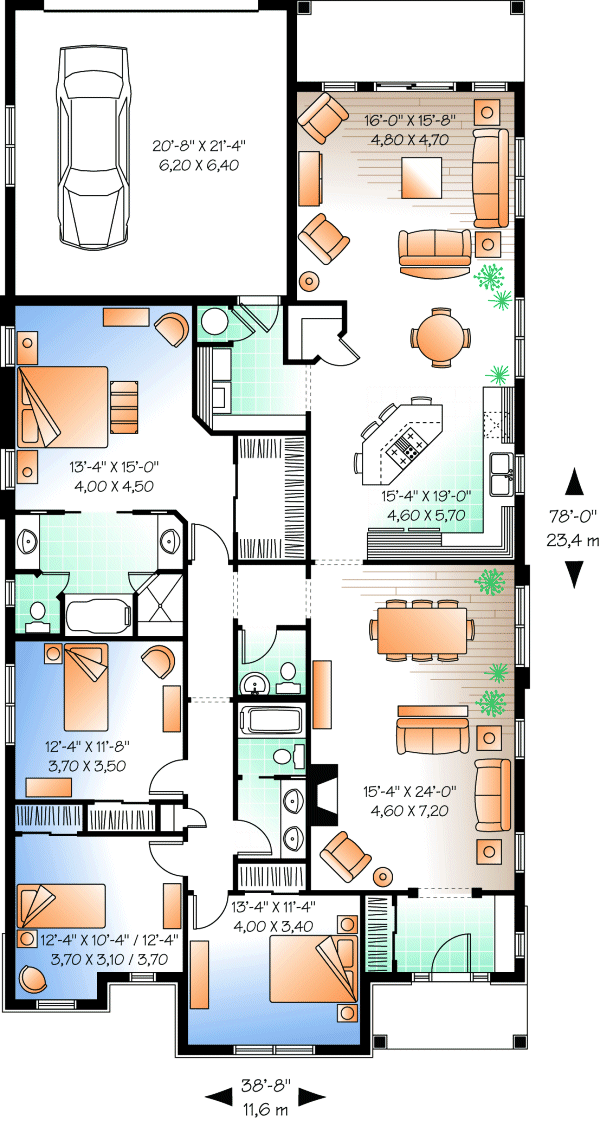 Main Floor Plan for House Plan #140523