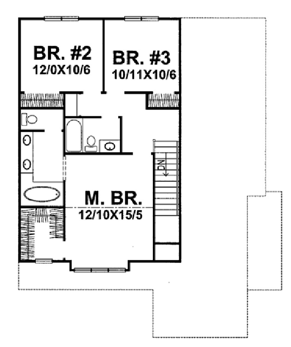 Second Floor Plan for House Plan #296301