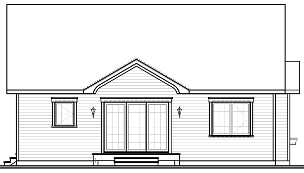 Rear Elevation for House Plan #148113