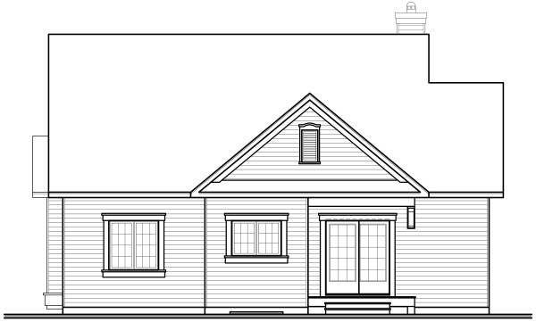 Rear Elevation for House Plan #146113