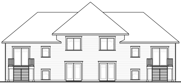 Rear Elevation for House Plan #145503