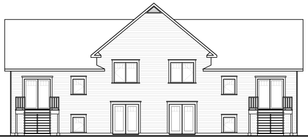 Rear Elevation for House Plan #144503