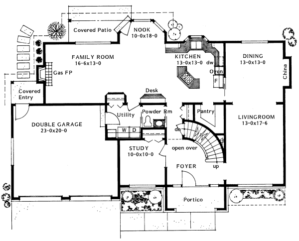 Main Floor Plan for House Plan #202006